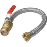 U3088FLEX18BVLF Sharkbite 3/4" x 18" SS Braided Water Heater Connector W/ Ball Valve - Push Fit x FPT - UR3088FX18BV