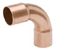 3/8 90 C OD ACR Copper ACR 3/8" 90 Elbow Long Radius CxC W02716