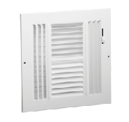 604 8X8 WHT Lima 8" x 8" Sidewall Register - 4-Way Deflection - White - 001049