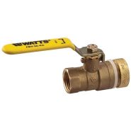 LFFBV-3C-CC 3/4 Watts 3/4" FPT Full Port Brass Ball Valve w/ Threaded Hose End Cap and Chain - Lead Free - 0123475