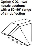 RZ197112 Reznor Two Downturn Nozzle Sections - 50-90 Degree Range of Air Deflection - CD3 Option - UDAP, UDAS 60-75