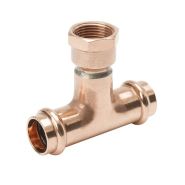 PF02673 Copper Press 1-1/2" x 1-1/2" x 3/4" Female Reducing Tee PxPxFPT