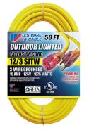 74050 US Wire 12/3 x 50' Vinyl Lighted End Extension Cord
