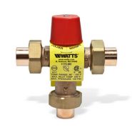 LF1170M2-US 3/4 Watts 3/4" CxCxC Sweat Union Hot Water Temperature Control Valve - Mixing Valve - 90 to 160 F - Lead Free - 0559103
