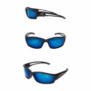 TSKAP218 EDGE Eyewear Kazbek Black Frame / Polarized Aqua Precision Blue Mirror Lens
