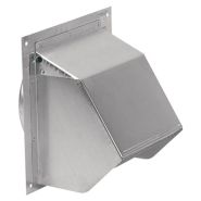 641 Broan Wall Cap for 6" Round Duct for Range Hoods and Bath Ventilation Fans - with Spring Loaded Backdraft Damper