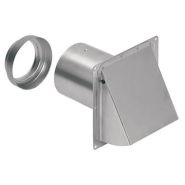 885AL Broan Wall Cap - Aluminum - 3" and 4" Round Duct - Built in Screen and Damper