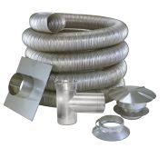 2ZFLKIT0850 Z-Flex 8" x 50' - All Fuel Stainless Steel Chimney Liner Kit - Includes: Stainless Steel Liner, Z-Max Rain Cap and Flashing, Z-LOK Tee
