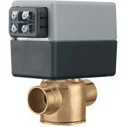 Z55 Caleffi Z-One 2-Way Valve Body - Normally Closed Actuator Terminal Block with Switch - 24 Volt - 3/4" Sweat - 7.5 Cv - 20 PSI