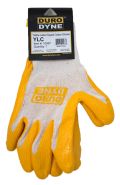 10067 Duro Dyne YLC Yellow Dipped Latex White Cotton Gloves 1 Pair
