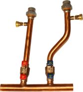 RTG20318 Rheem Water Heater Combi Boiler Primary/Secondary Manifold Kit - Drain Valves for Easy Flushing 1" CTS with 1-1/4" CTS Trunk