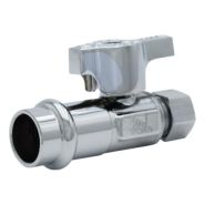 114-914PNL Legend 1/2" Press x 1/4" OD Straight Stop Valve - Great for Humidifiers & Ice Makers